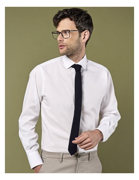 KUS-KK131-Mens Tailored Fit Business Poplin Shirt Long Sleeve 2